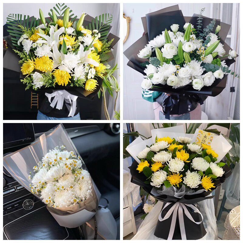 上海奉贤区柘林海湾镇海港菊花鲜花同城配送清明上坟扫墓祭奠悼念