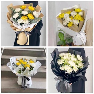 梅州梅江梅县区大埔平远县菊花鲜花同城配送清明上坟扫墓祭奠悼念