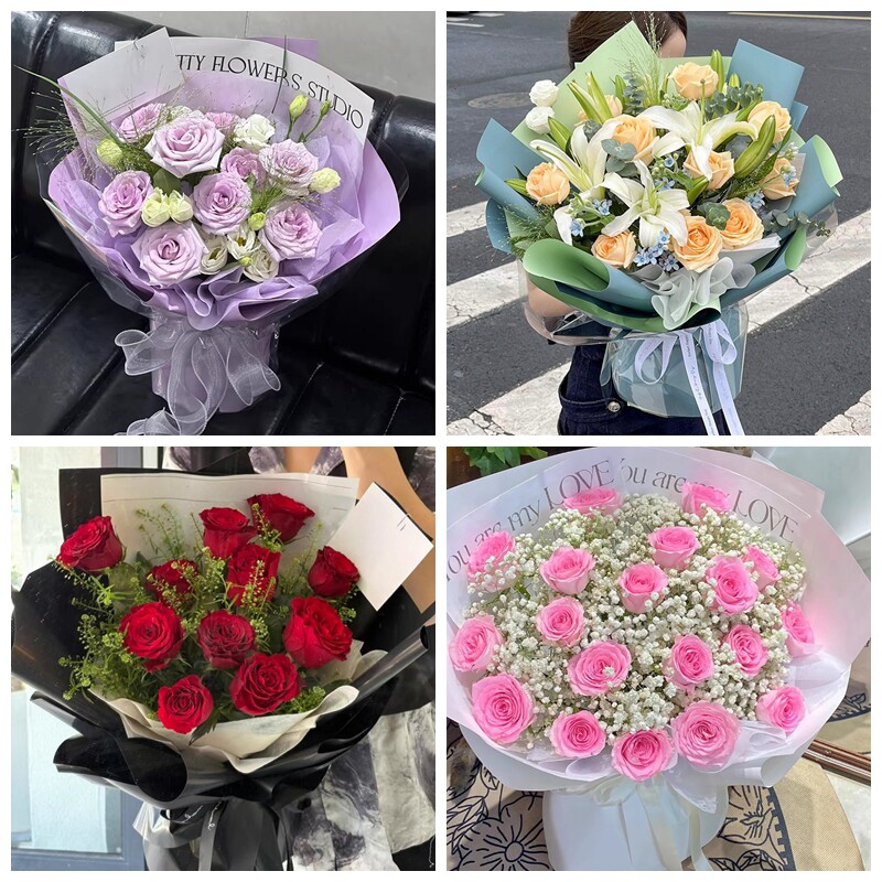 抚州金溪县资溪广昌乐安县鲜花同城送粉紫红玫瑰妇女节女朋友老婆