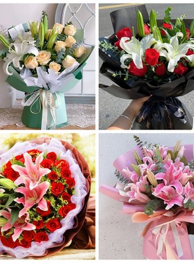 开封市龙亭区鼓楼区顺河区同城鲜花店圣诞节玫瑰百合送朋友长辈老