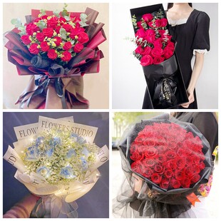 龙岩市新罗区永定区漳平市女神节碎冰蓝红玫瑰花束同城鲜花店表白