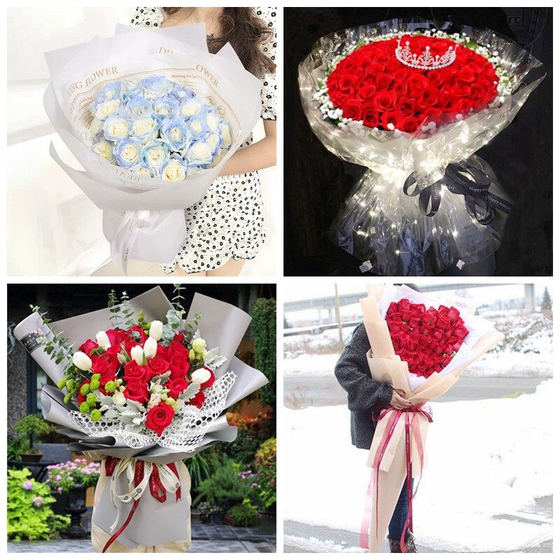 保定市竞秀区莲池区满城区生日碎冰蓝红玫瑰花束同城鲜花店表白