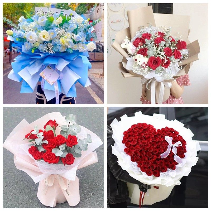 贵阳观山湖乌当区白云区小河区生日碎冰蓝红玫瑰花束同城鲜花店