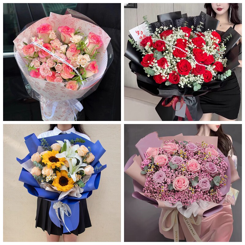 上海浦东新区周家渡街塘桥鲜花同城送粉紫红玫瑰情人节女朋友老婆