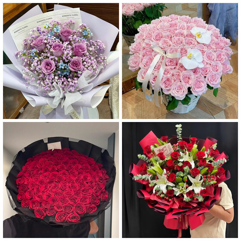 内江市资中县隆昌县威远县鲜花同城送粉紫红玫瑰妇女节女朋友老婆
