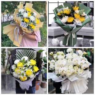 包头市昆都仑青山区东河区菊花鲜花同城配送清明上坟扫墓祭奠悼念