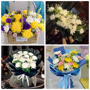荆门市钟祥市京山市沙洋县菊花鲜花同城配送清明上坟扫墓祭奠悼念
