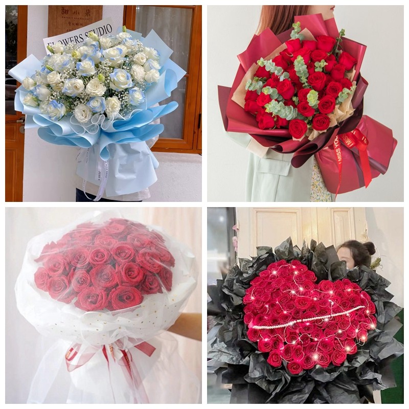 湛江市麻章区廉江市吴川市生日碎冰蓝红玫瑰花束同城鲜花店表白