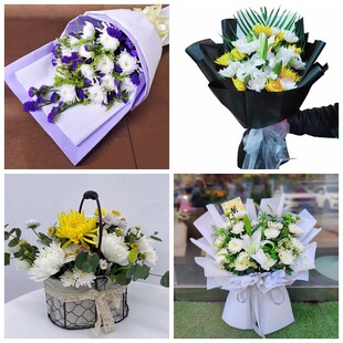 延安市延长县志丹县黄陵县菊花鲜花同城配送清明上坟扫墓祭奠悼念