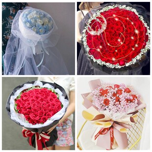 济宁市任城区兖州区邹城市女神节碎冰蓝红玫瑰花束同城鲜花店表白