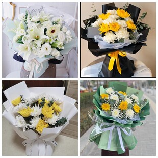 武汉市洪山区汉南区蔡甸区菊花鲜花同城配送清明上坟扫墓祭奠悼念