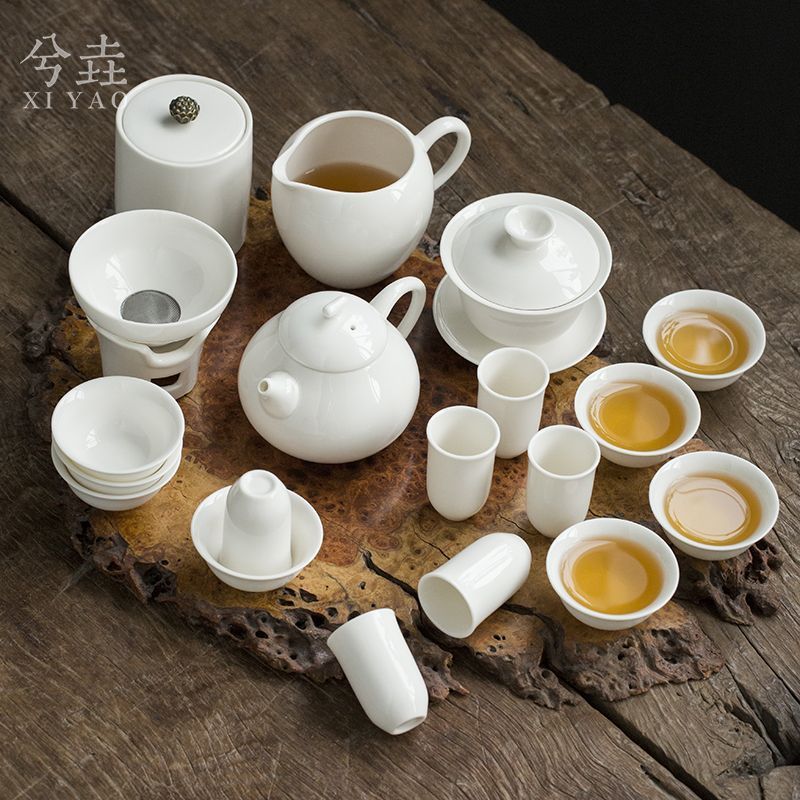 德化白瓷茶具茶杯全套一