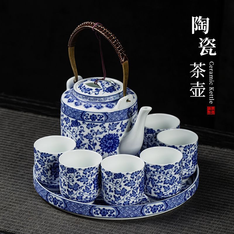 景德镇青花瓷缠枝大容量