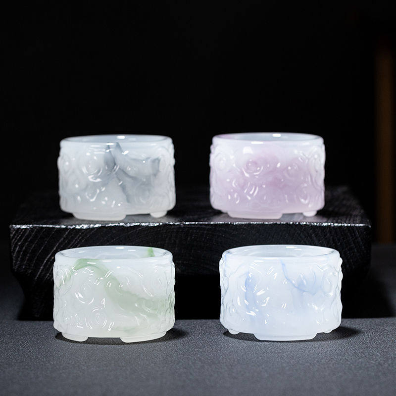 浮雕祥云琉璃扳指杯艺术品茗杯简约主人杯家用功夫茶具防摔杯网红,餐饮具,茶杯,淘宝优惠券,粉丝福利购,淘宝优惠卷