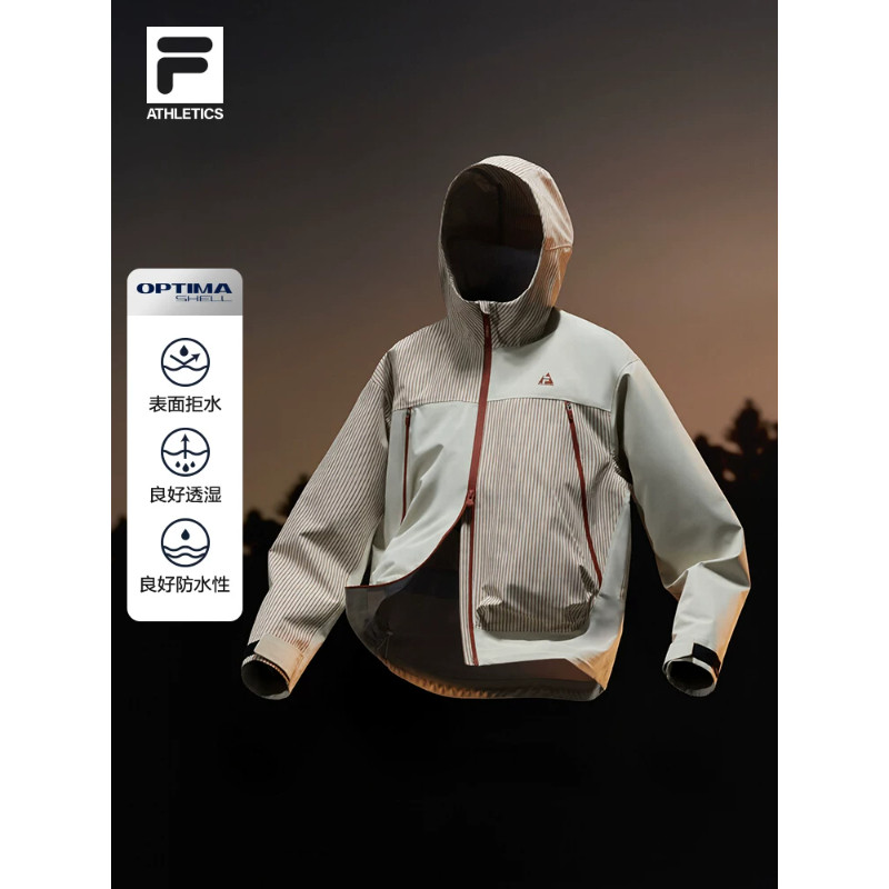 FILA 斐乐官方女士梭织外套2026秋新款户外运动舒适百搭连帽上衣