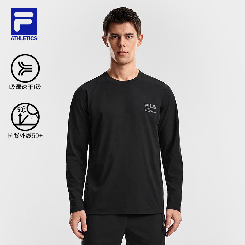 FILA 斐乐官方男子针织长袖衫2026春新款健身运动简约生活圆领长T,运动服/休闲服装,运动T恤,淘宝优惠券,粉丝福利购,淘宝优惠卷