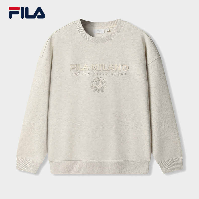 FILA 斐乐官方男子套头卫衣2025秋新款时尚休闲宽松针织长袖上衣