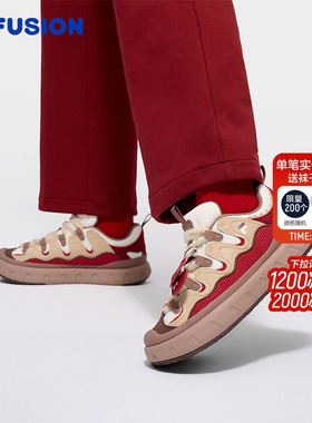 PISA 甜筒鞋丨情人节 FILA FUSION斐乐板鞋女鞋新年款红色面包鞋