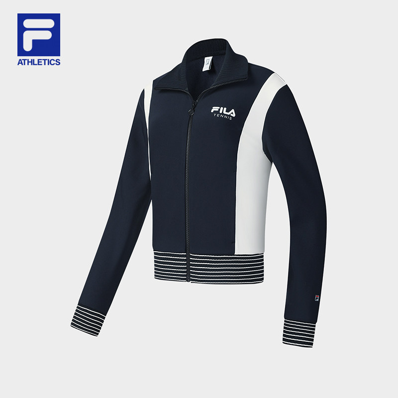 FILA 斐乐官方女士针织长袖外套2025春新款网球运动加绒拼色上衣,运动服/休闲服装,运动茄克/外套,淘宝优惠券,粉丝福利购,淘宝优惠卷