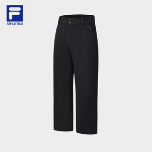 FILA斐乐官方男士 滑雪运动加绒直筒裤 长裤 新款 2025冬季 黄景瑜同款