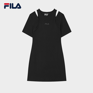简约休闲修身 时尚 连身裙 斐乐官方女子针织连衣裙2025夏新款 FILA