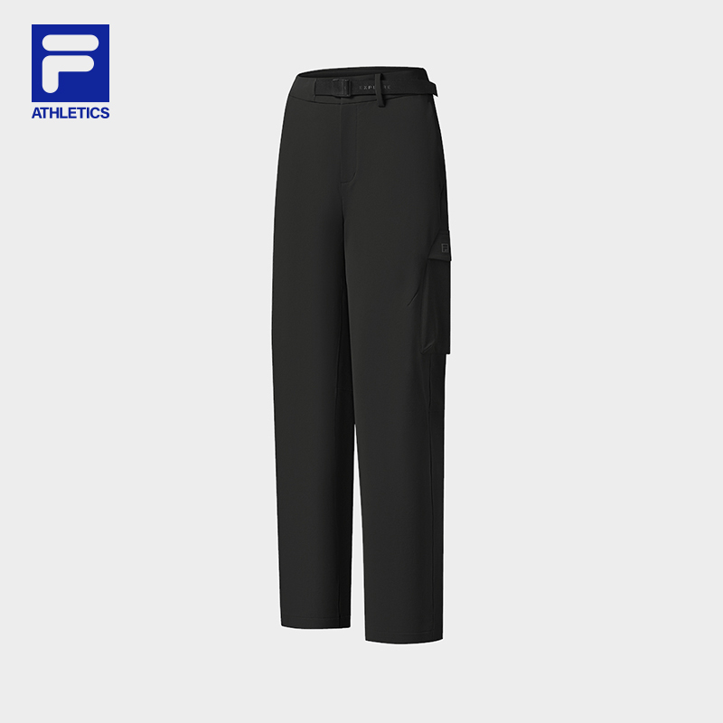 FILA 斐乐官方女士梭织长裤2025冬季新款户外运动简约舒适工装裤