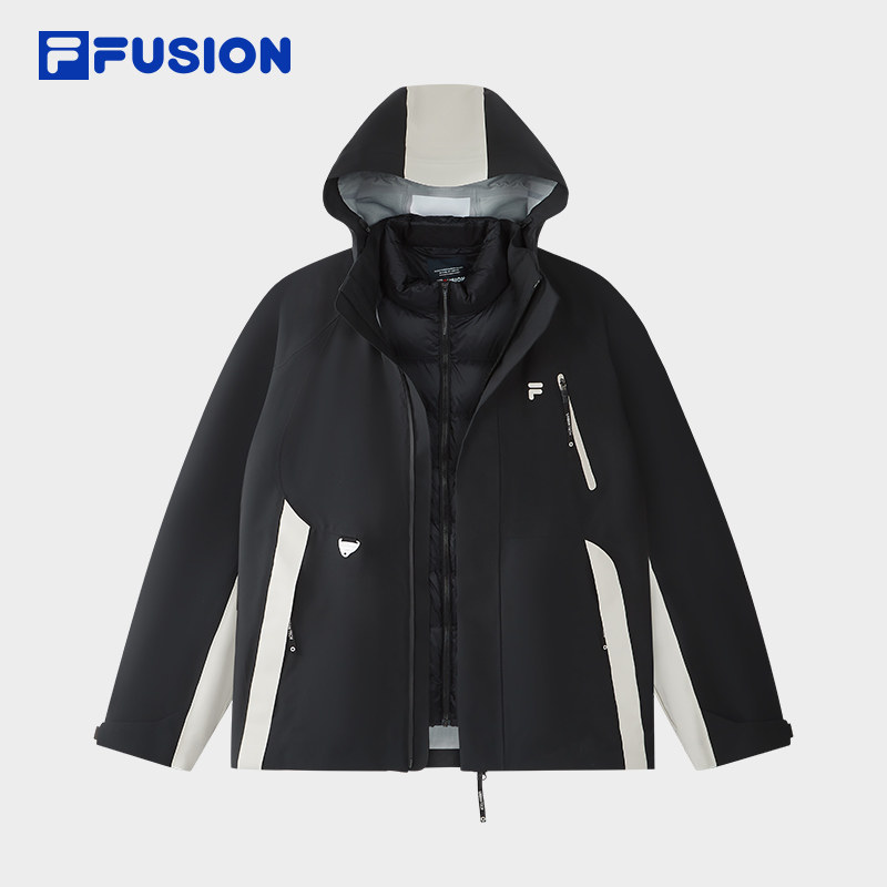 FILA FUSION斐乐潮牌羽绒服两件套男2025冬新款休闲拼色保暖外套,运动服/休闲服装,运动羽绒服,淘宝优惠券,粉丝福利购,淘宝优惠卷