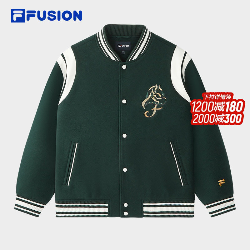 FILA FUSION斐乐潮牌男装外套2026春新款时尚休闲宽松拼色棒球服