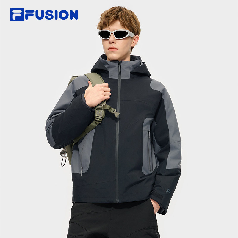 章昊同款FILA FUSION斐乐潮牌羽绒服两件套男2025冬新款宽松外套