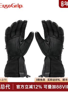 日本进口松冈五指真皮摄影师滑雪手套加厚吸湿防水单双板手套