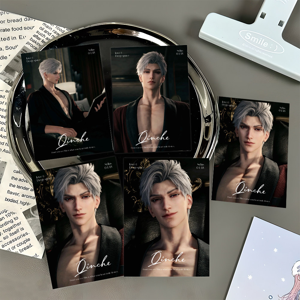 12张爆款恋与深空秦彻私服收藏纪念高清精美小卡周边拍立得明信片