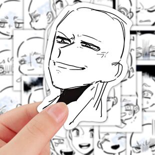 108张人物表情脸部绘画参考素材贴纸Q版二次元动漫diy笔记本防水