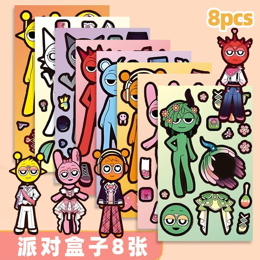 大张版节奏盒子派对个性换装贴纸趣味亲子手工儿童益智创意贴画