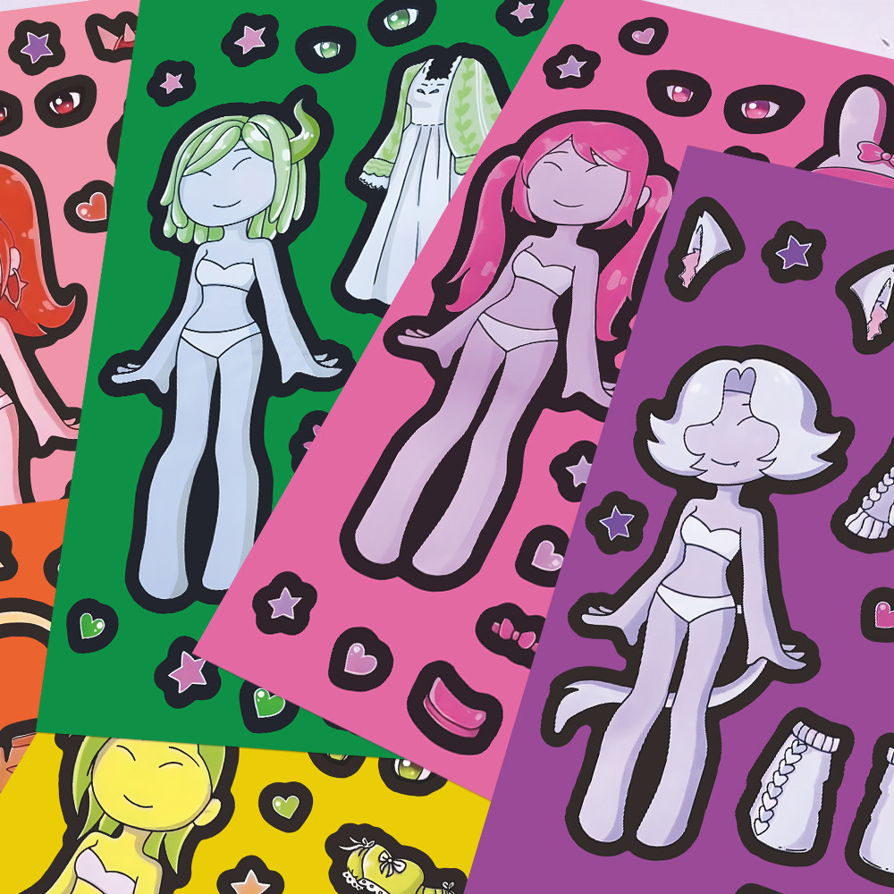 节奏盒子换装贴纸少女心创意儿童益智安静玩具装饰桌面手账diy