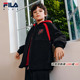 FILA斐乐儿童棉服2026年春新款 拜年服 男童仿羊羔绒连帽外套新年款