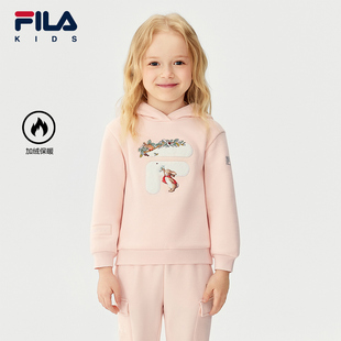 FILA X 彼得兔联名儿童童装卫衣2025年冬季新款女童小童加绒上衣