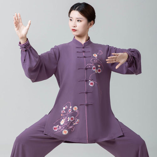 御尊高弹麻太极服女武术八段锦太