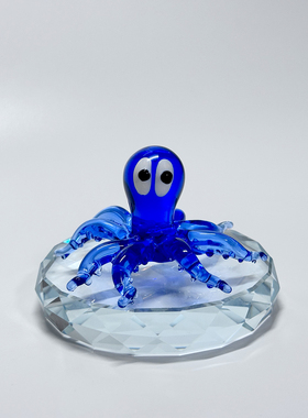 琉璃小章鱼缸内饰造景摆件海洋动物招财生日礼物