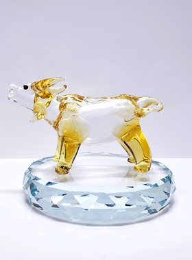 金牛座十二星座水晶摆件创意手工琉璃招财牛动物玻璃生肖礼物车载