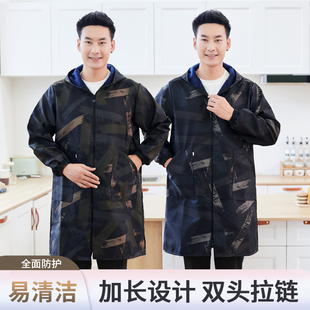 新款 防水加绒罩衣大人男士 工作服冬季 围裙家用厨房时尚 防油长袖
