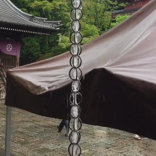 铝合金环形雨链别墅寺庙民宿庭院紫铜落雨链立体直通排水装 饰雨链