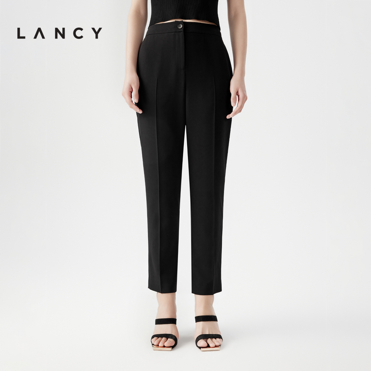 萝卜裤型 裤线设计 简洁腰头