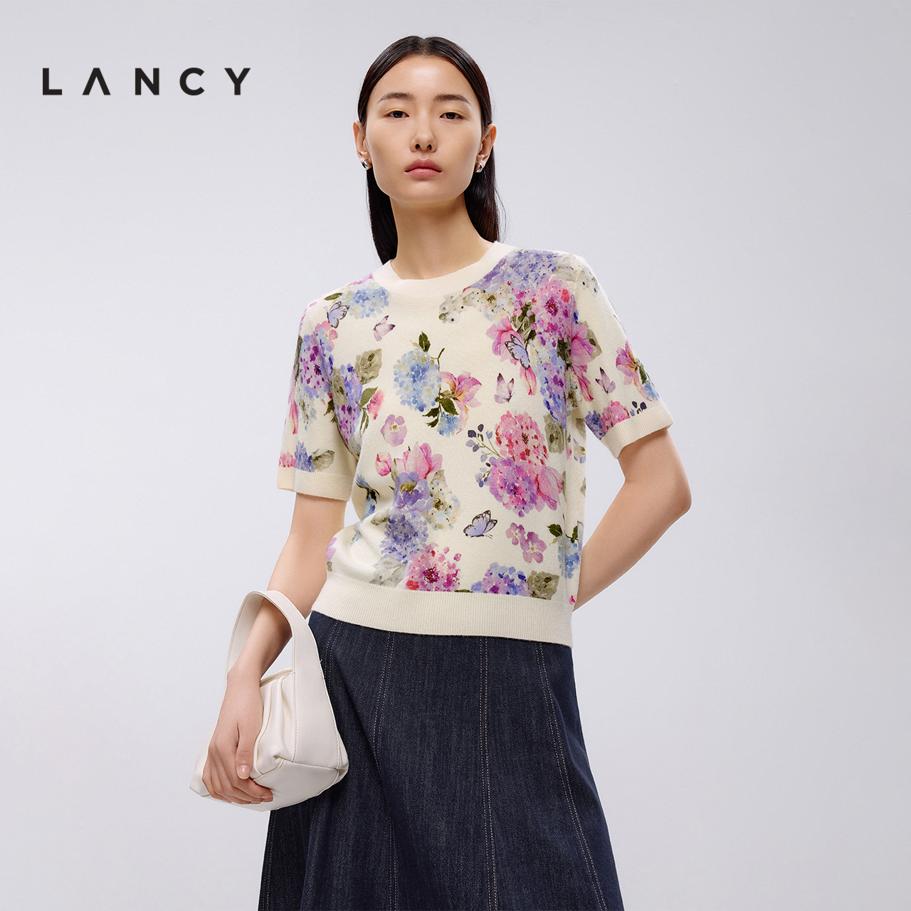 艺术印花 螺纹组织 基础圆领