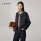 LANCY 朗姿2025年秋新款 松弛感复古无领棉感牛仔夹克气质短外套女