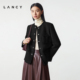 法式 LANCY 朗姿2025冬新款 小香风羊毛短外套气质简约黑色圆领上衣