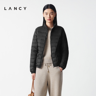 匈牙利鹅绒 轻薄短款 LANCY 修身 排骨羽绒服女 朗姿2025年冬新款