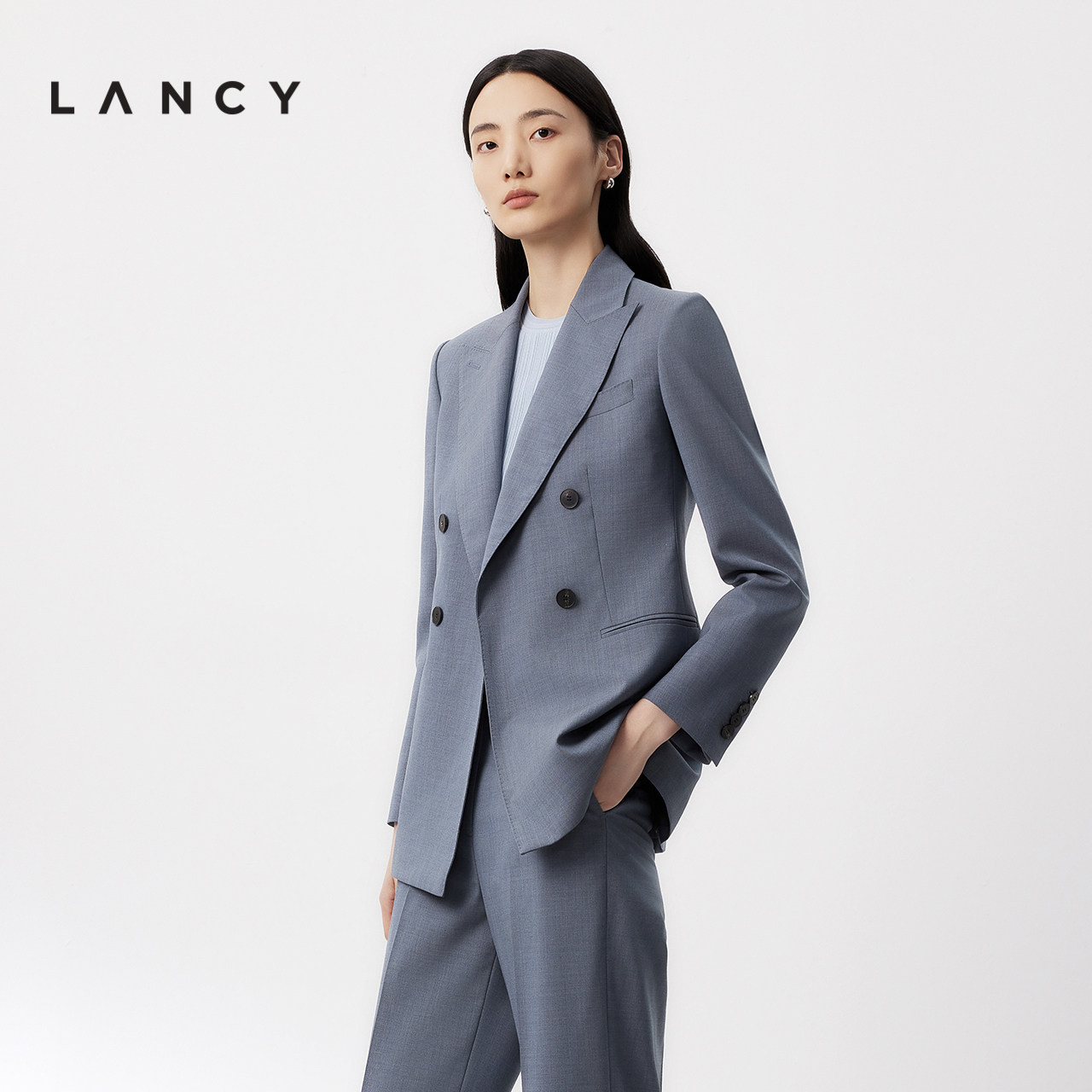 春季西装裤朗姿纽扣通勤