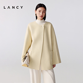 简约高级感双面呢大衣女毛呢外套 朗姿2025冬新款 纯羊毛 LANCY
