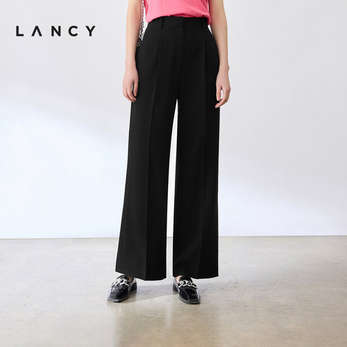 朗姿直筒裤LANCY阔腿夏季三醋酸