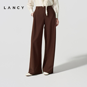 新款 朗姿2026春季 女显瘦长裤 裤 纯羊毛 复古通勤阔腿西装 LANCY